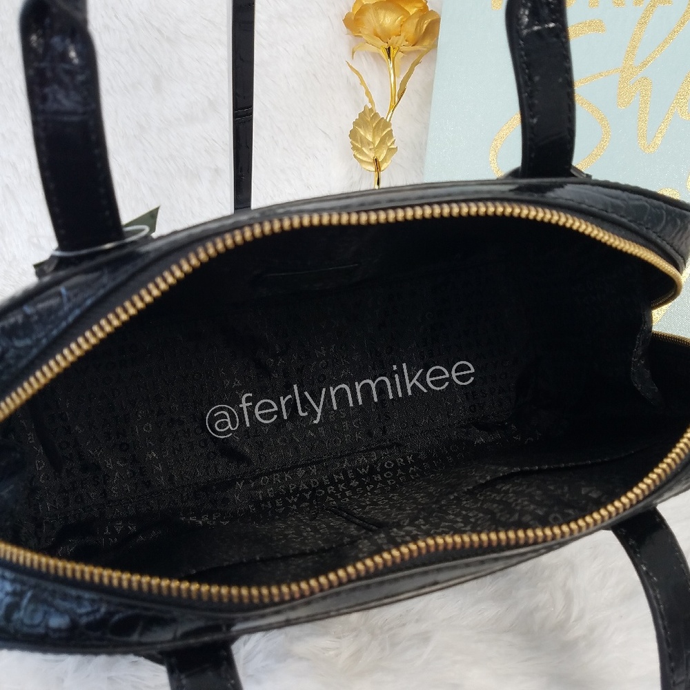 KATE SPADE NEW Women's Handbag Purse Small Felix Riverside St Exotic Black NWT - Picture 7 of 8
